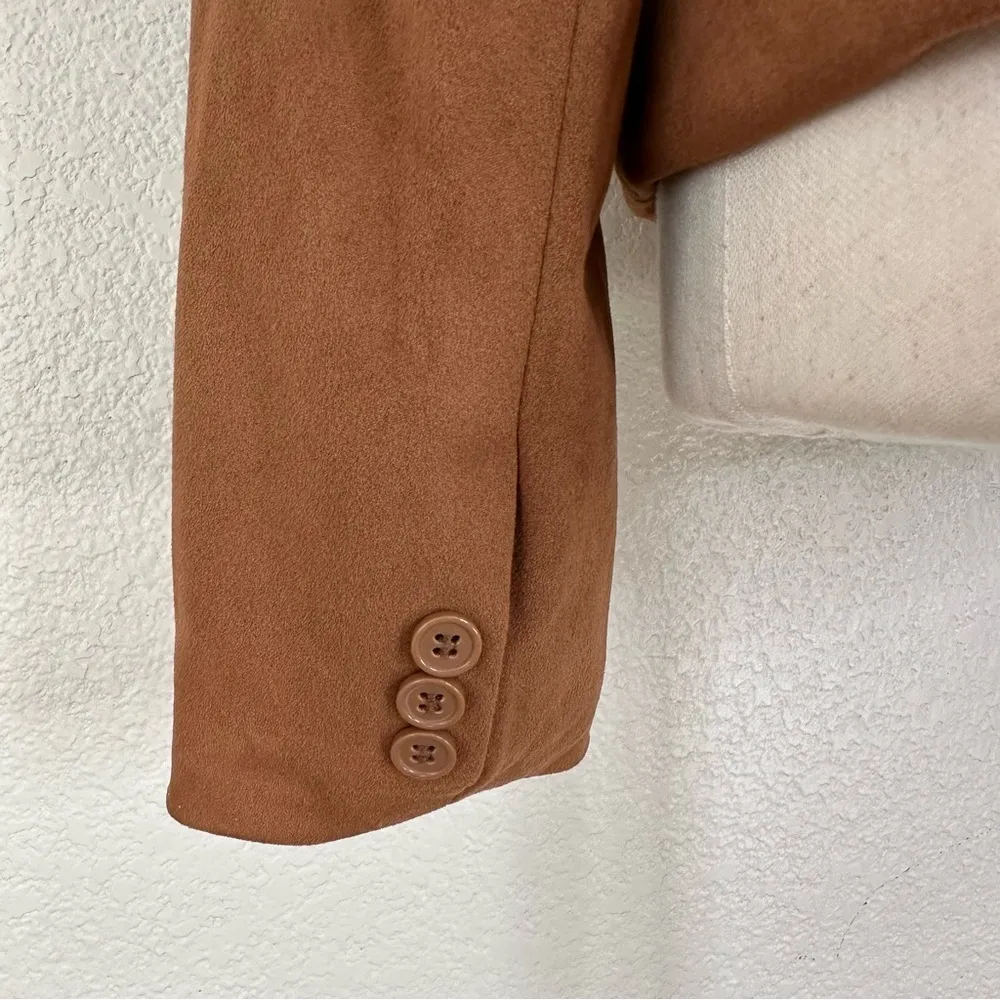 NWOT Sincerely Jules Women's Brown Suede One Front Button Blazer, Sz Medium - Image 10