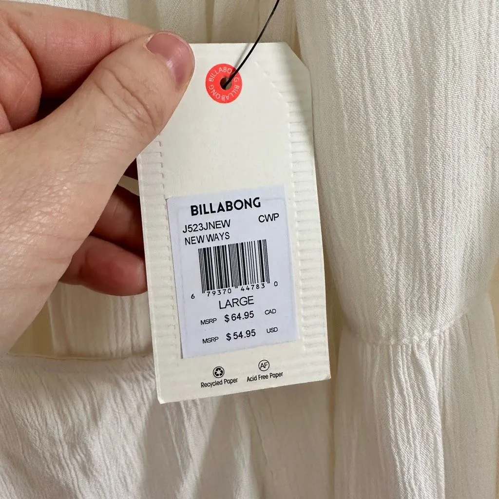 Billabong Peasant Boho Women’s Large Faux Wrap Top New NWT - Image 4