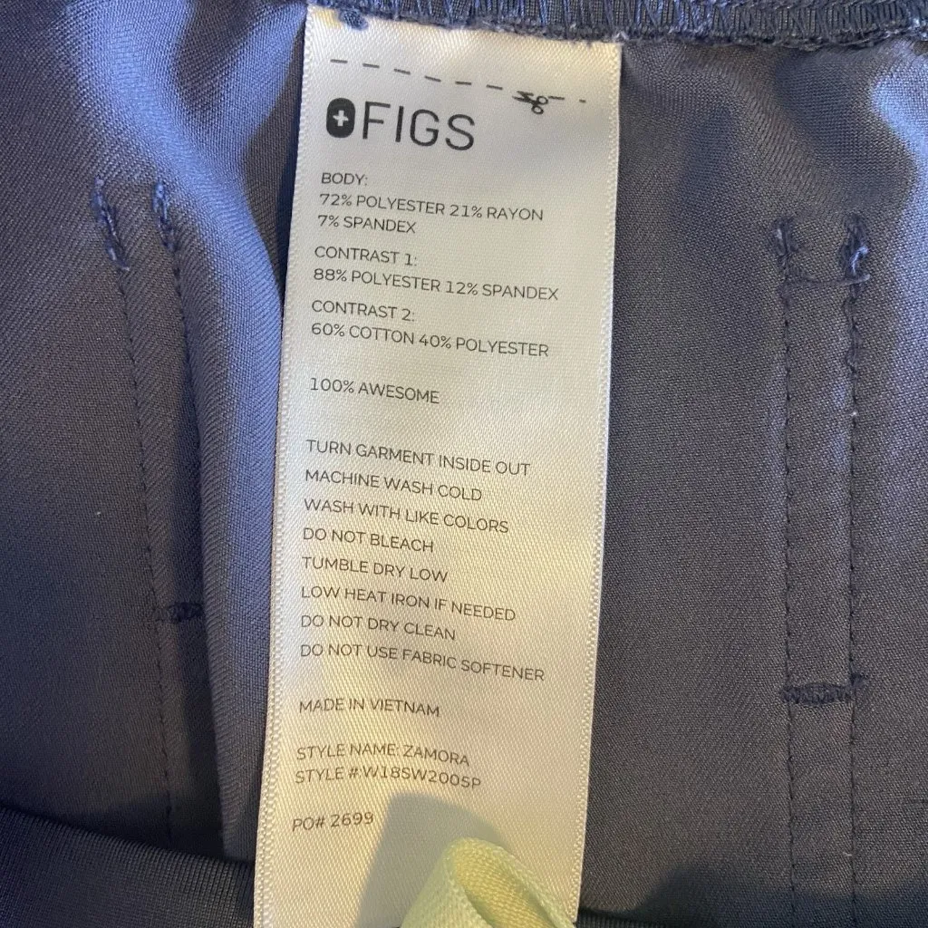 Figs Light Blue Scrub Tapered Pants Nursing Medical Care Taker‎ Uniform Size S/P - Image 10