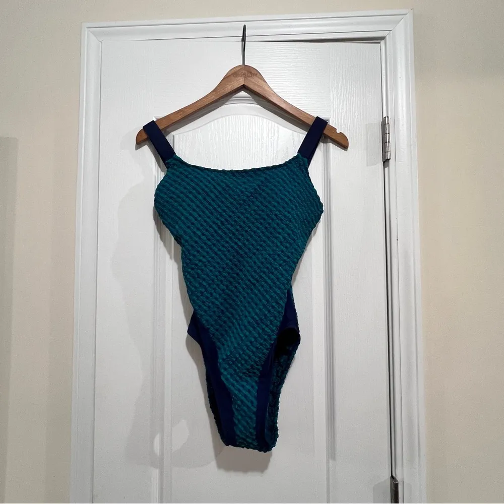 Jantzen Vintage Blue and Teal One Piece Swimsuit- sz 10 - Image 2