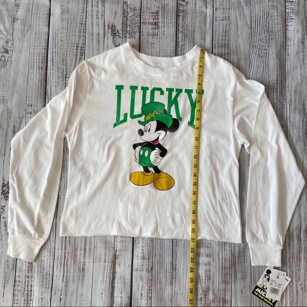 Disney Mickey Mouse Lucky Long Sleeve Crop Top.  Size Medium. NWT - Image 7
