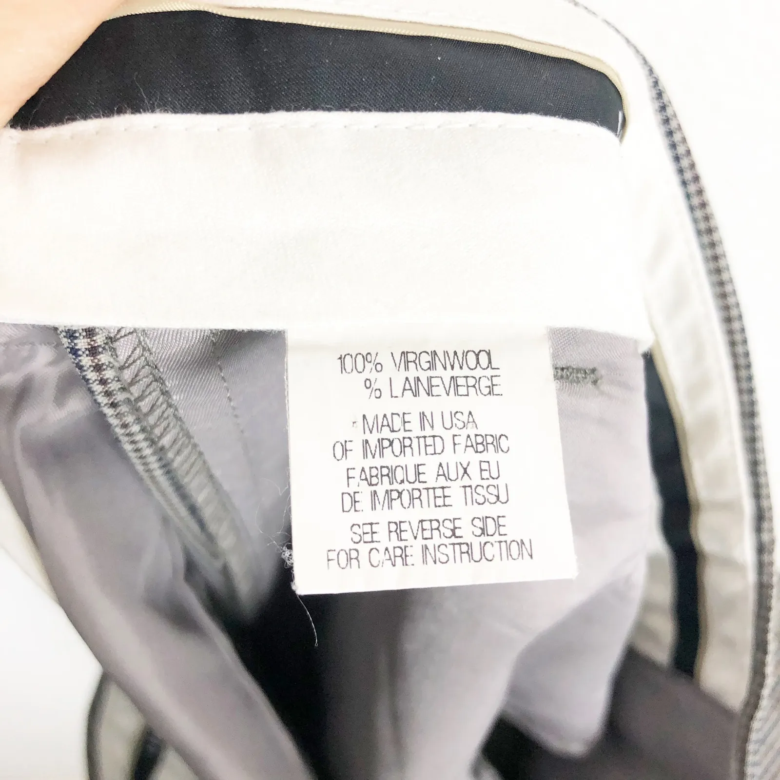 Theory Micro Houndstooth Plaid Wool Trouser Pant Size 2 Straight Quiet Luxury - Image 6