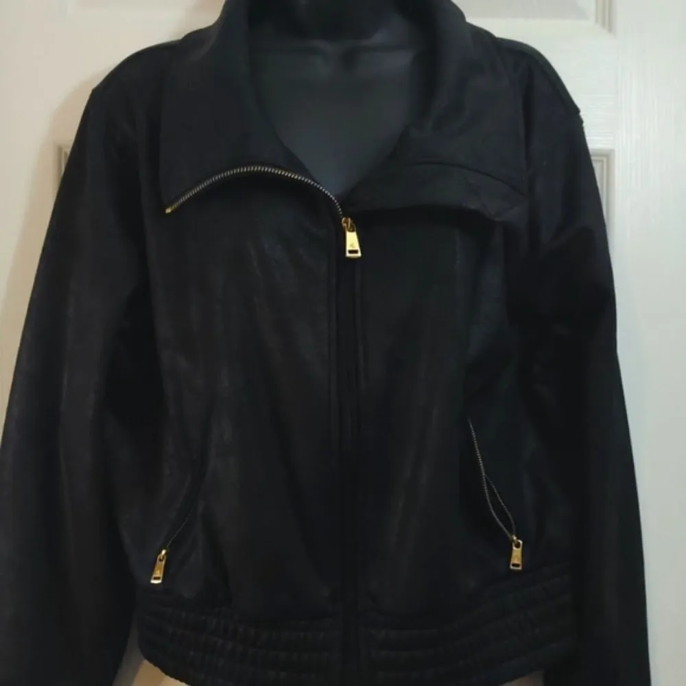 Lauren Ralph Lauren French Terry Coated Jacket Black Size Small NWT #3073 - Image 7