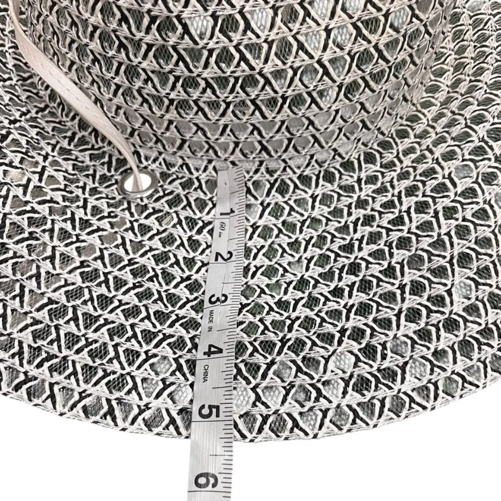 Open Edit Structured Straw Sun Hat  Wide Brim Geometric Weave - Image 10