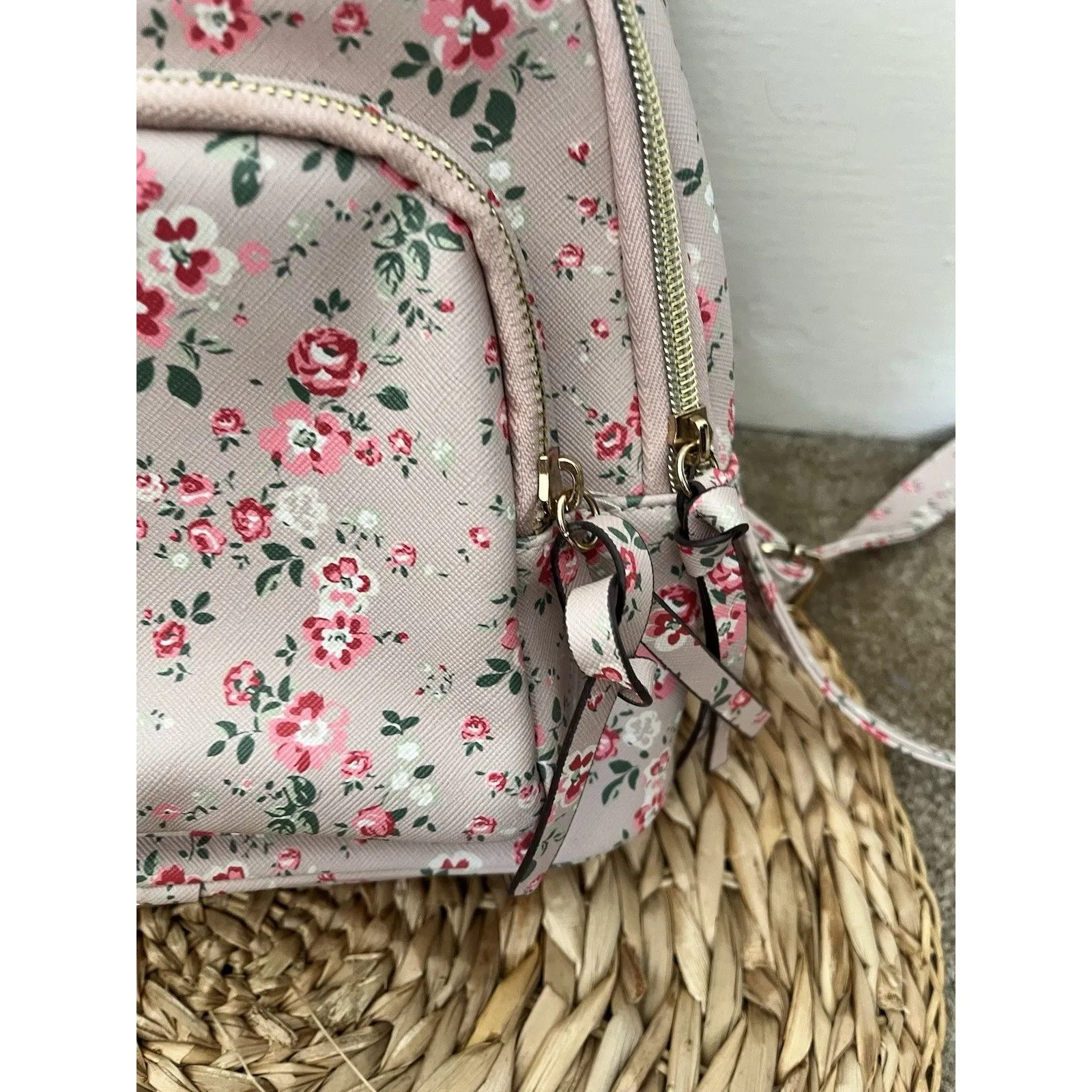 UNDERONESKY MINI BACKPACK pink princess floral romantic soft regency zip strappy - Image 7