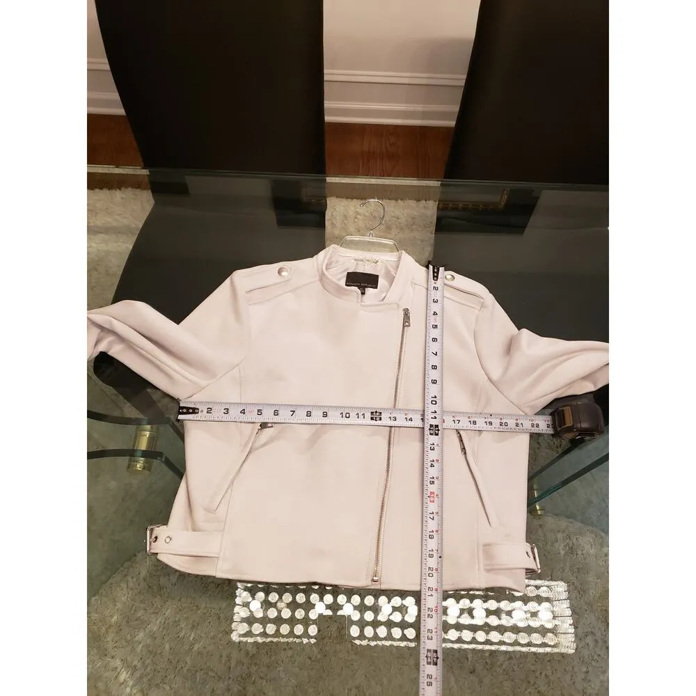 Banana Republic Moto Jacket Women's Size X-Large White Polyester Long Sleeves - Image 14