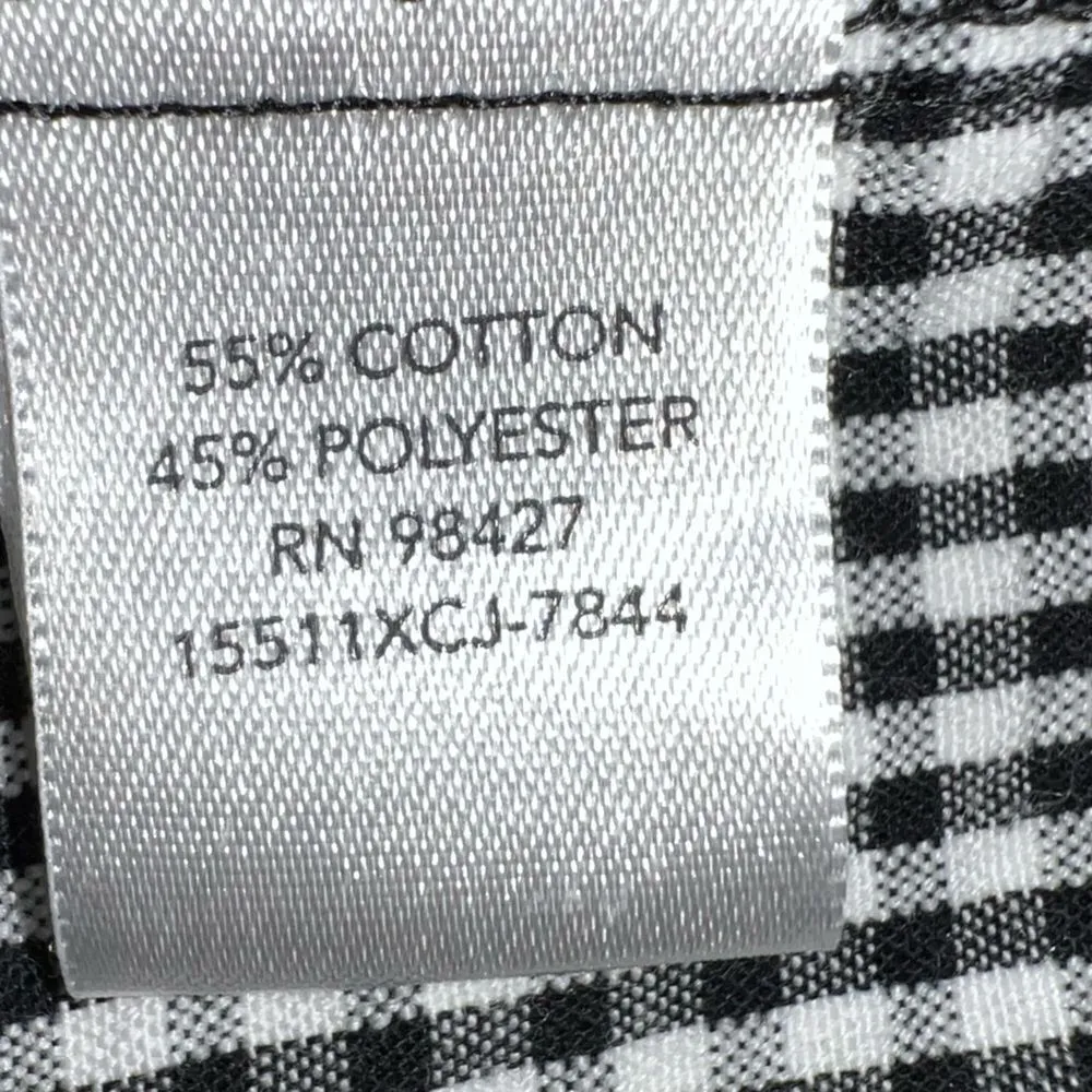 CJ Banks cute sleeveless black and white checkered top with ruffle up front! - Image 8