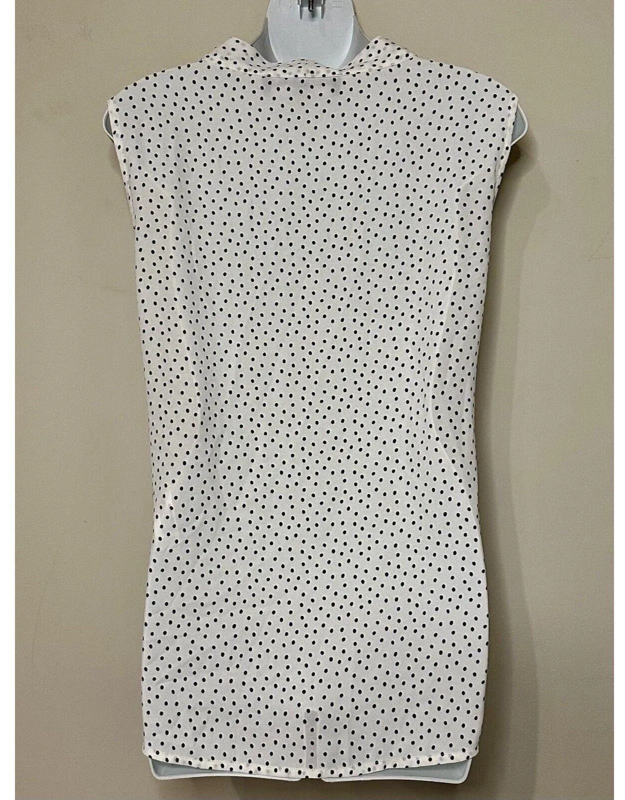 Karl Lagerfeld Paris Polka Dot Lace Trim Sleeveless Blouse Size XL EUC!! - Image 2