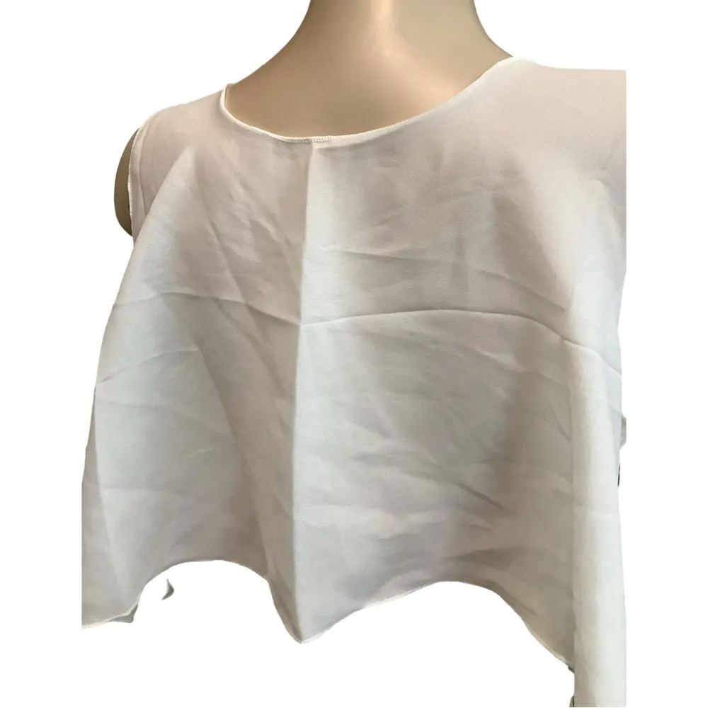 Zuliana sheer crop white sleeveless crop top Made in USA. New With Tags Size undefined - Image 2