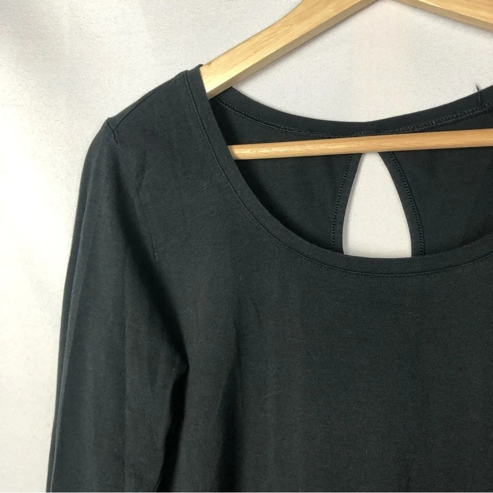 Columbia Black Scoop Neck Teardrop Back Long Sleeve T-Shirt S - Image 3