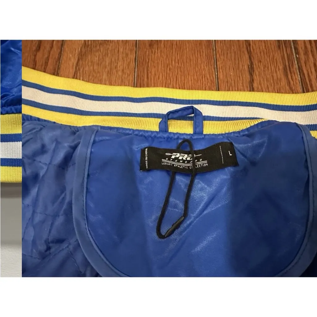 Pro Standard Warriors Satin Jacket Large L FLAW AS IS Blue - Image 11