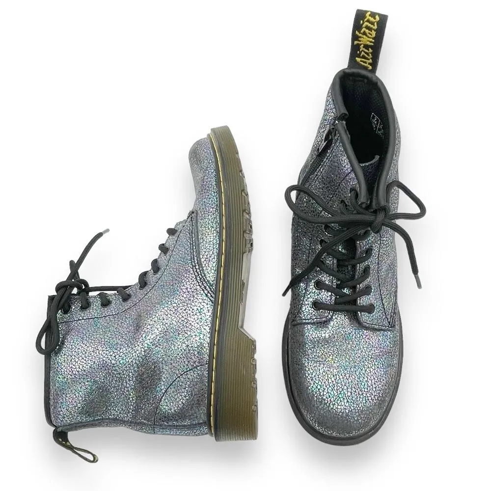 Dr. Martens Delaney Iridescent Crackle Lace Up Side Zip Combat Boot Women’s Sz 5 - Image 10