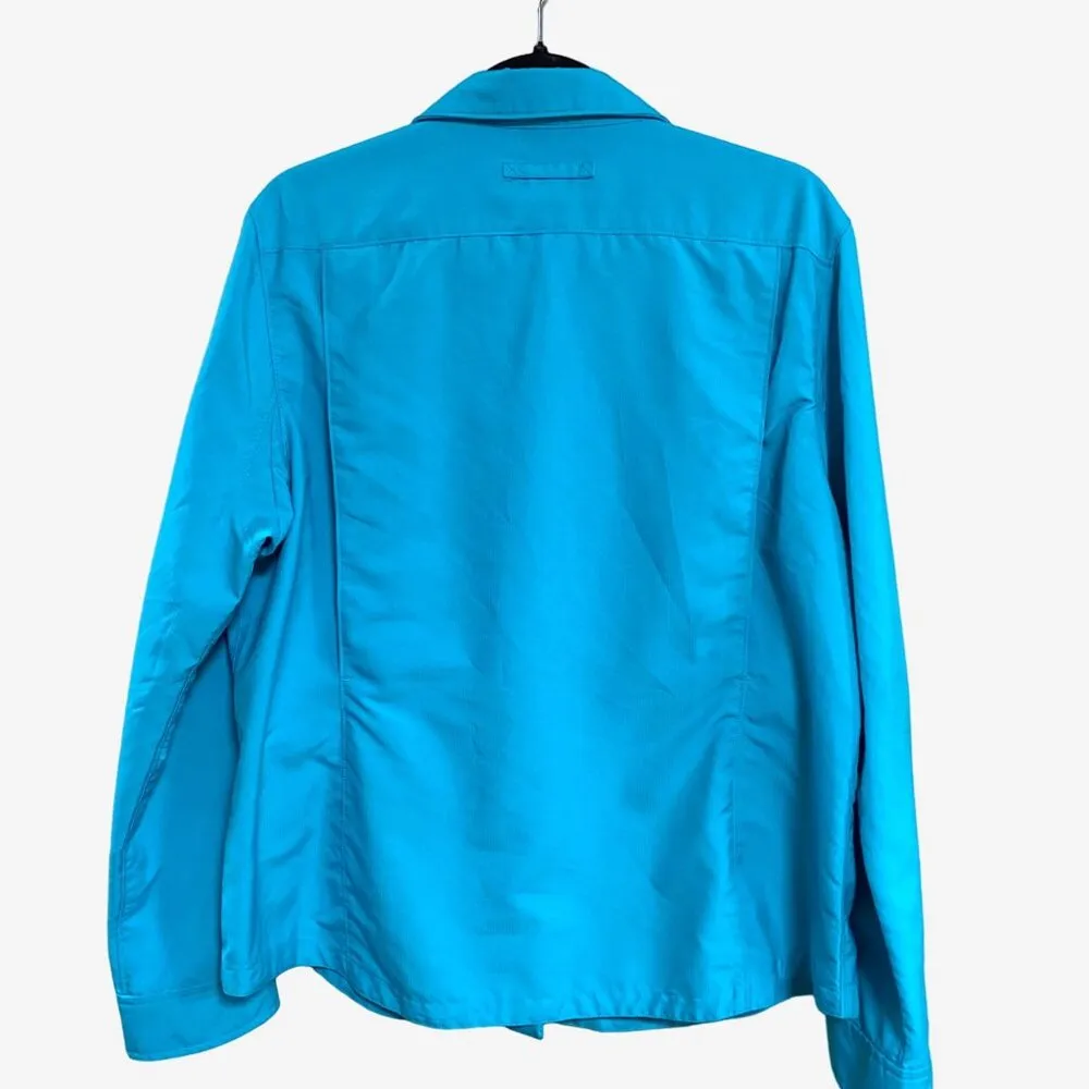 Duluth Trading Co. Women's XL Teal Aqua Blue Button - Image 2
