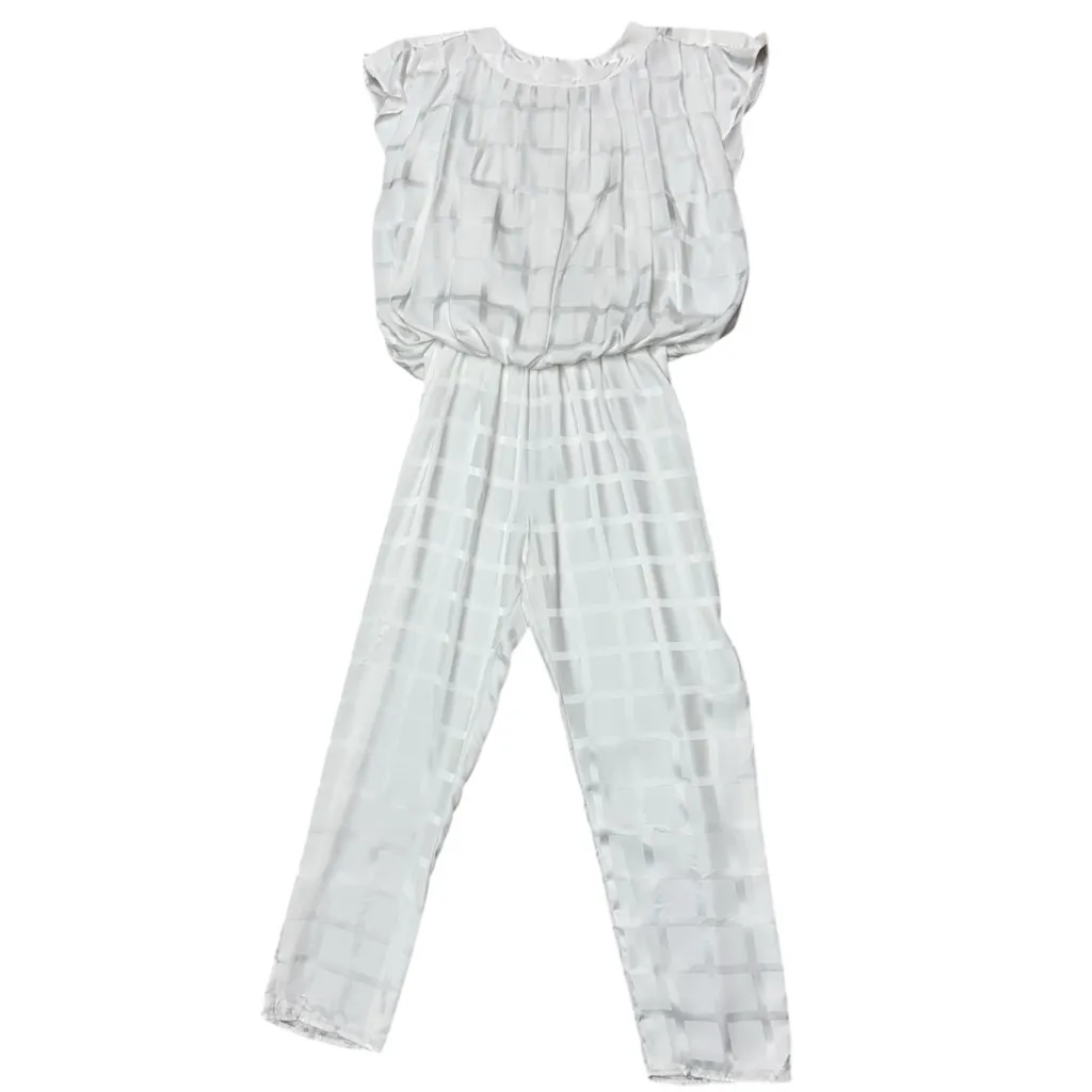 Joseph Ribkoff Cream Checkered Jumpsuit Ivory Formal Party Outfit XS/S fit - Image 8