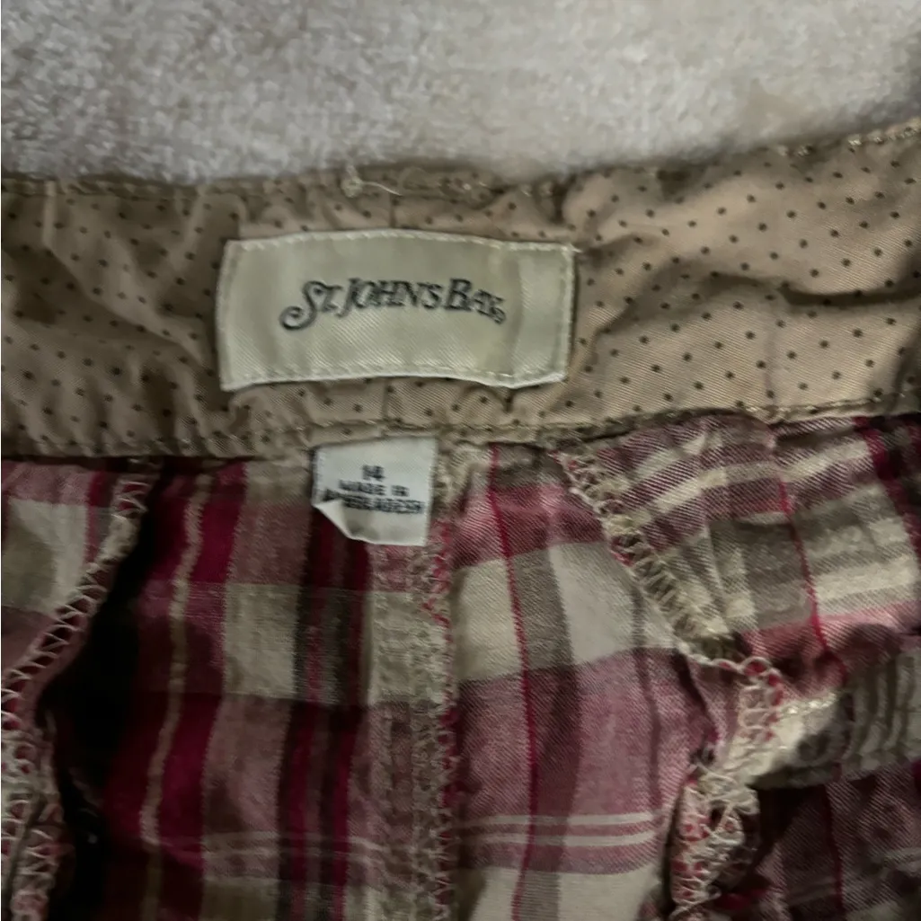 St. John's Bay Maroon and White Bermuda Shorts with Elastic Waistband - Image 2