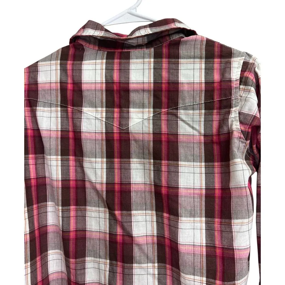 Wrancher by Wrangler Women's Pearl Snap Button Up Shirt Medium - Image 8