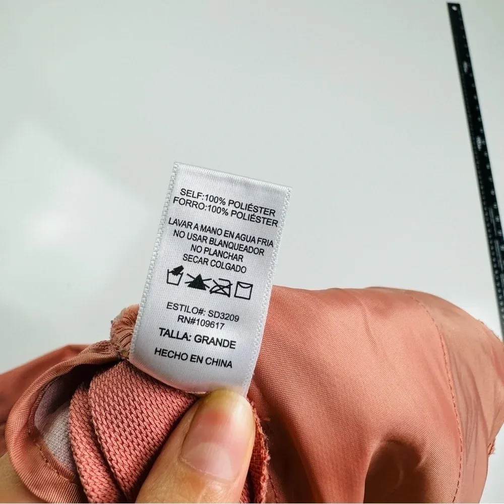 Shinestar Salmon Coral Wide Leg Tie Back Pant‎ Jumpsuit Crop Romper Large - Image 8