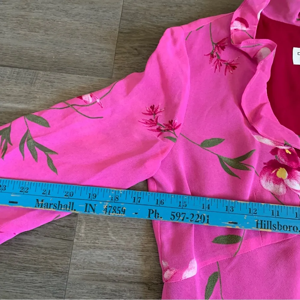 Vintage 1980/90s DONNA RICCO New York pink floral Rayon Dress SZPetite 4 031424 - Image 6