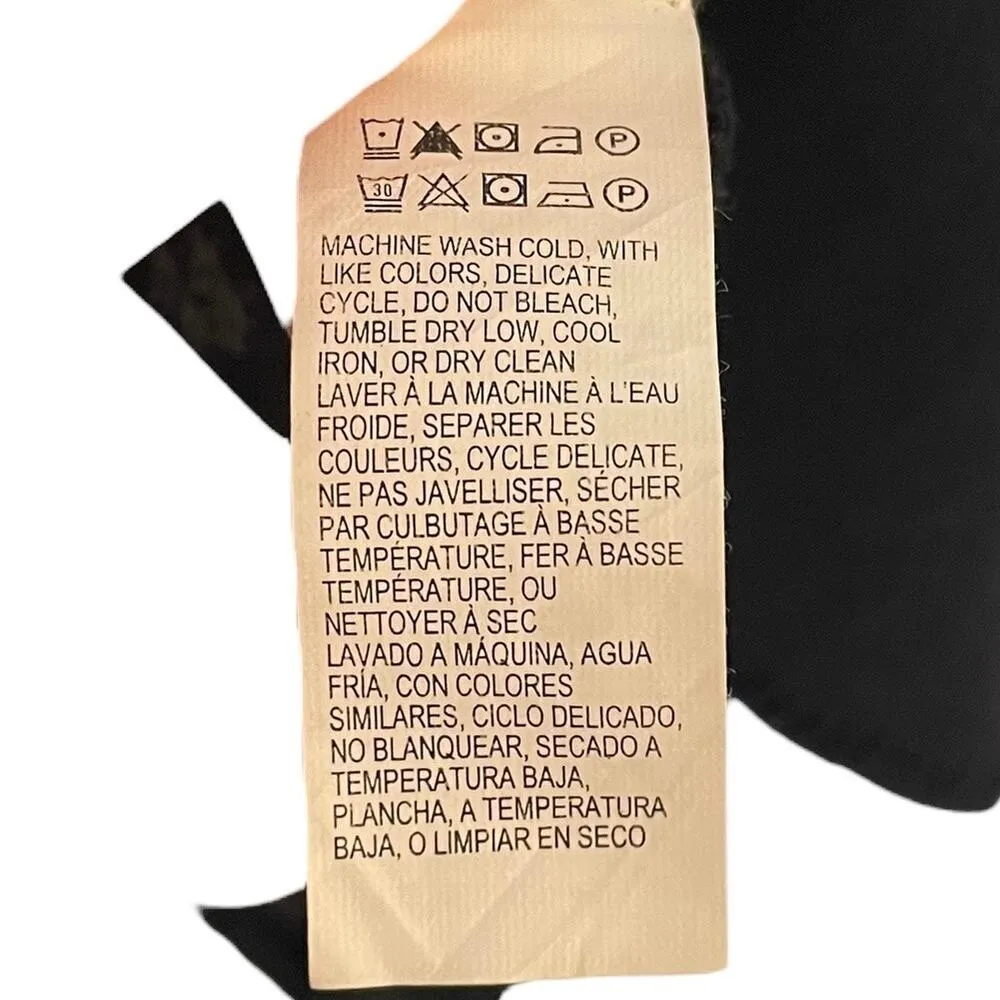 Lucky Lotus Lucky Brand Black Open Front Cardigan Sweatshirt Embroidered Small - Image 10