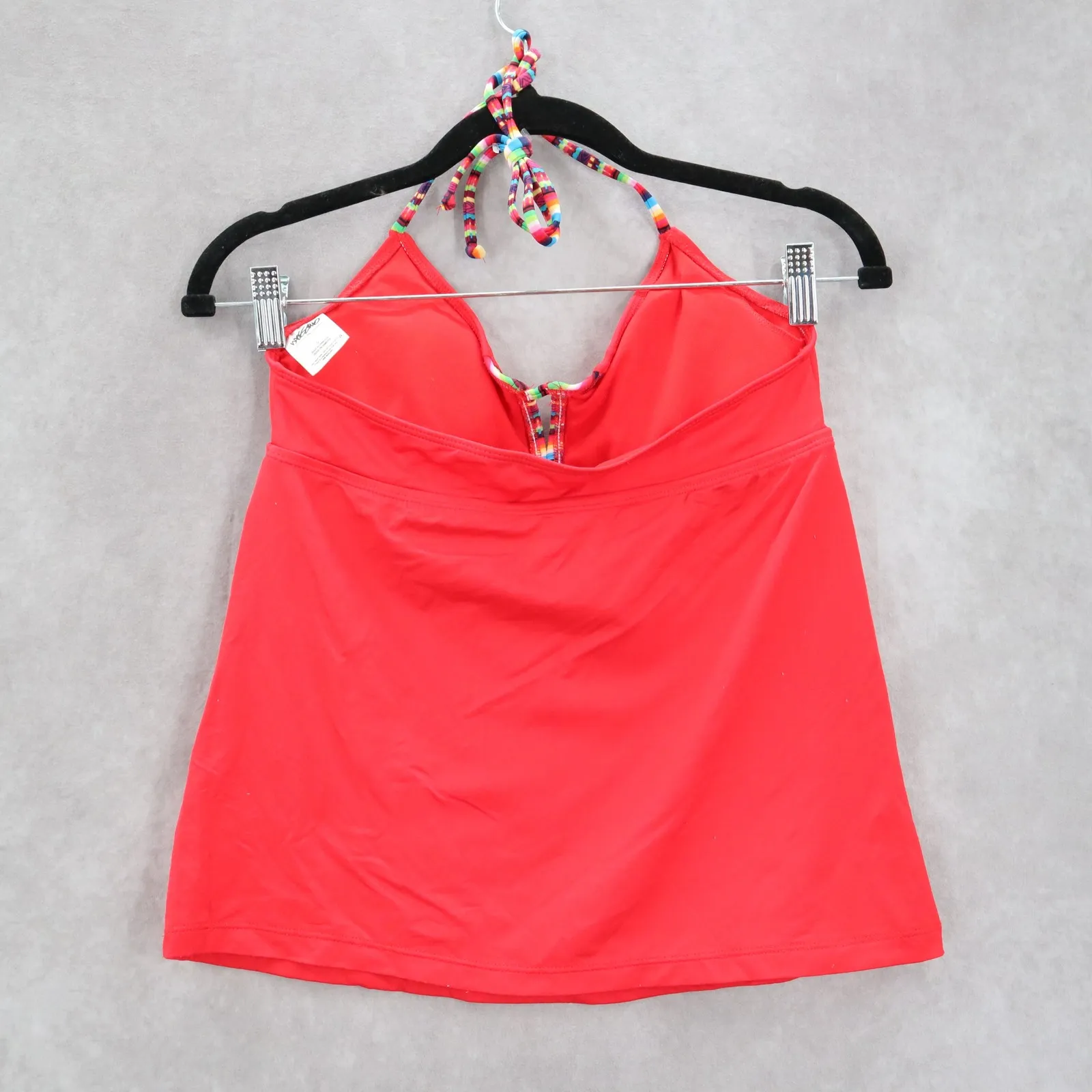 Mossimo Red Padded Halter Tie‎ Bikini Tankini Tank Top Beach Swim S Small - Image 2