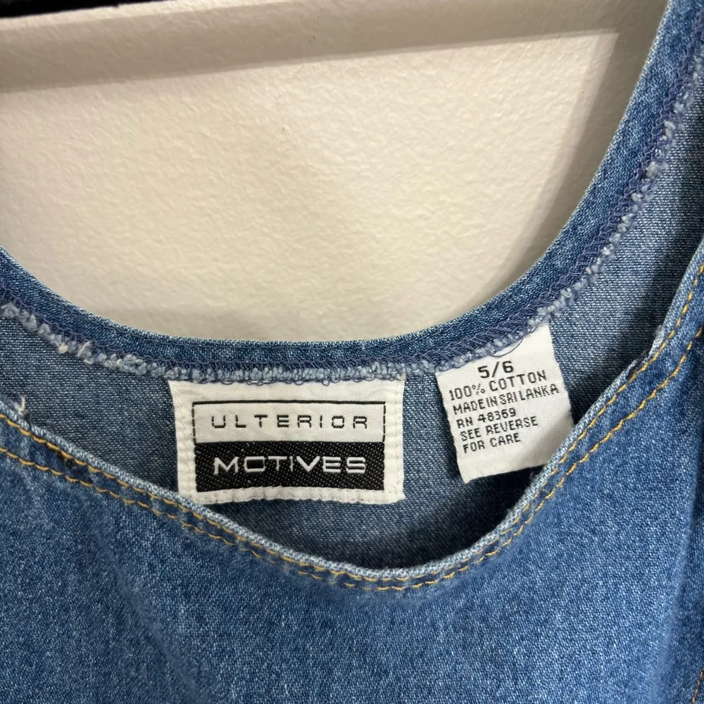 Vintage 90s Buckle Denim Midi Tank Dress - Size S - Image 3