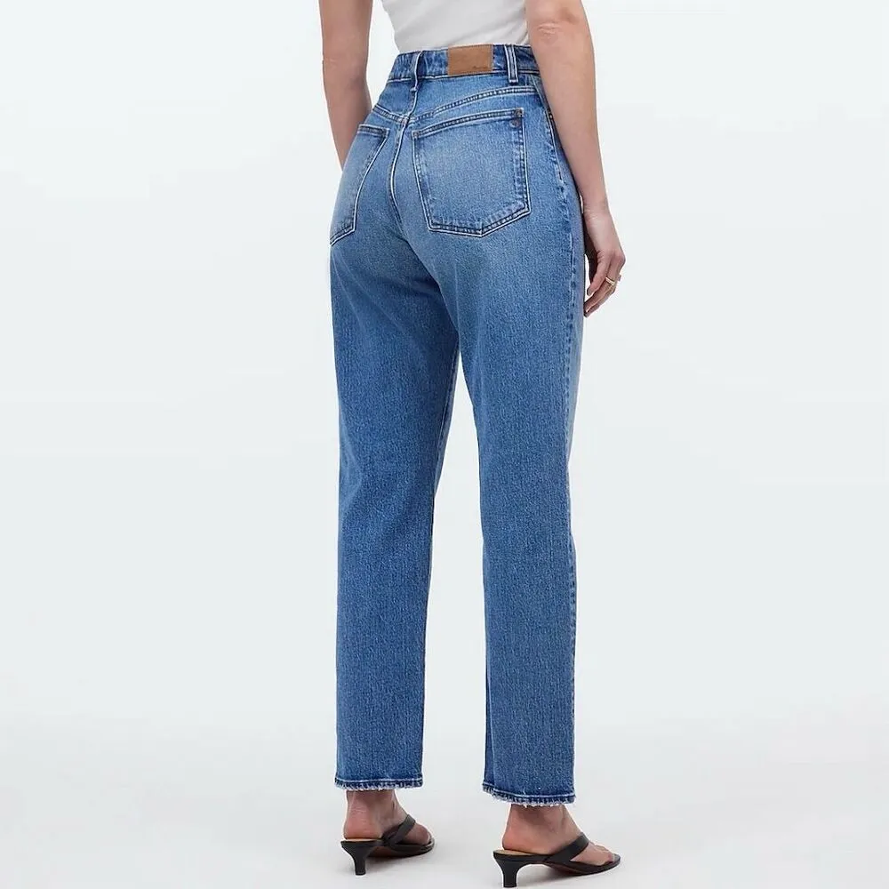 NWT Madewell Women's Tall Curvy 90’s Straight Crop Jeans Size 27T 27 Blue - Image 3