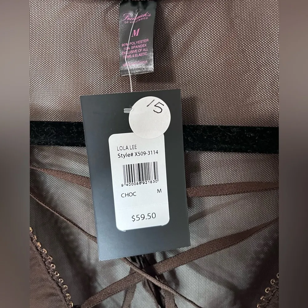 FREDERICKS OF HOLLYWOOD Lola Lee Mesh Sexy 1 Piece Teddy Lingerie NWT Size M - Image 7