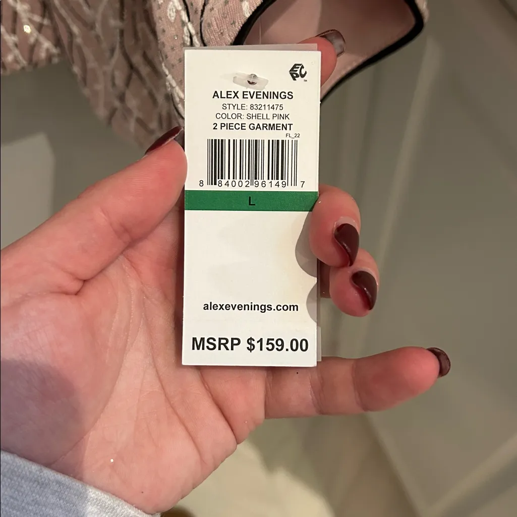 Alex Evenings Pink and Silver Jacket L - Image 3