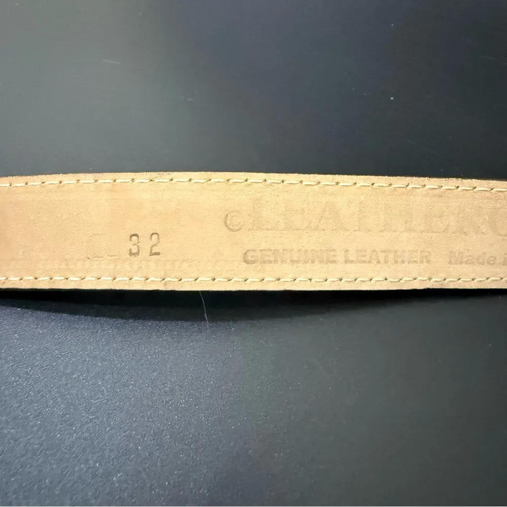 LEATHEROCK Snakeskin Leather Buckle Brown Genuine Leather Skinny Belt Size 32 - Image 14