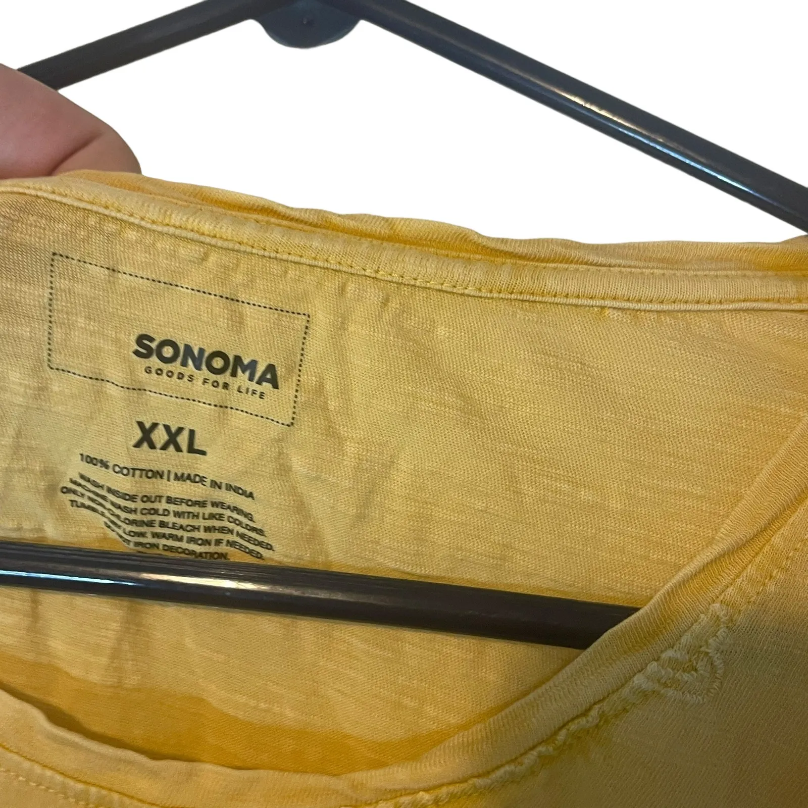 Sonoma Women's Plus Size‎ XXL Yellow Embroidered Floral Short Sleeve Top - Image 5