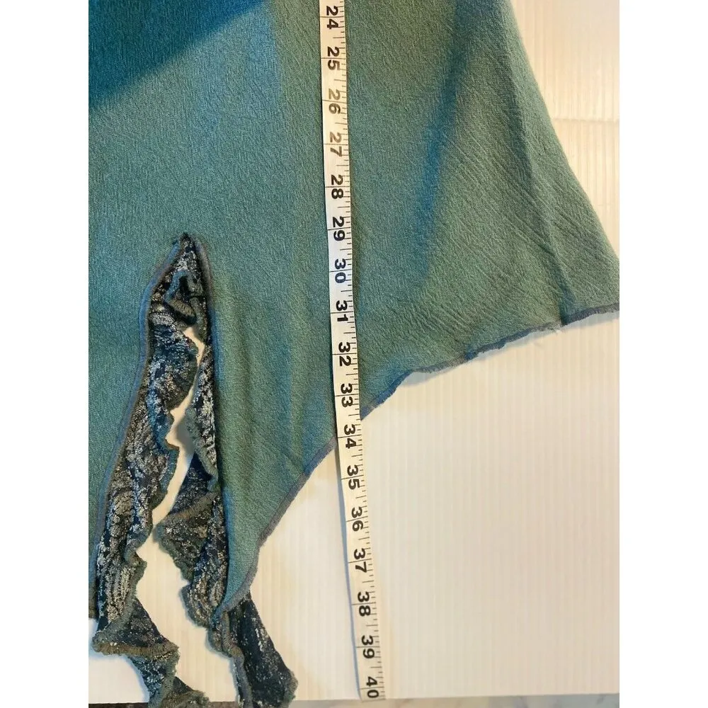 Spencer Alexis Gauzy‎ Green Tunic Top Embroidered Size 2X Fairy Lace Lagenlook - Image 13