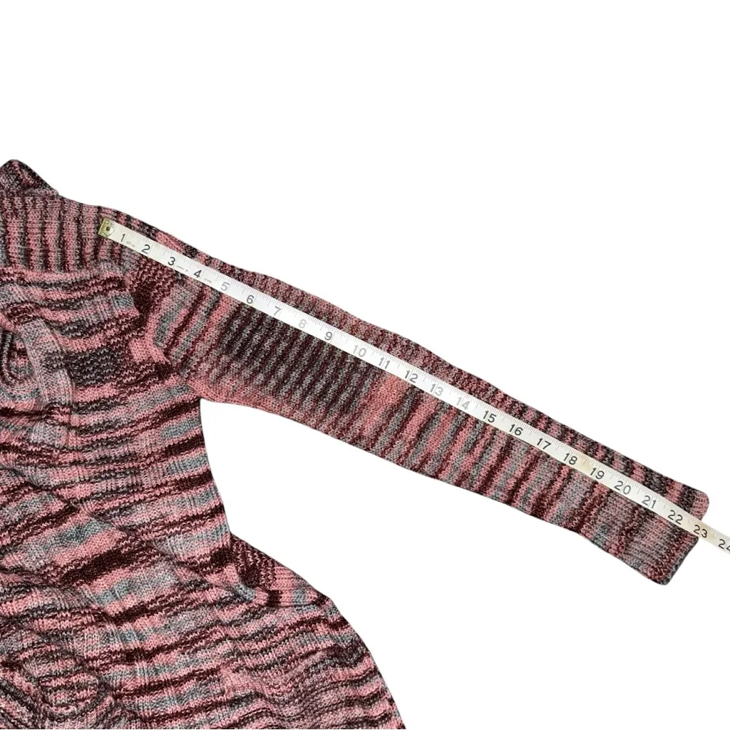 Vintage 70s PICATO Knit Sweater Tunic Women’s M Pink Gray Striped Long Sleeve Size M - Image 8