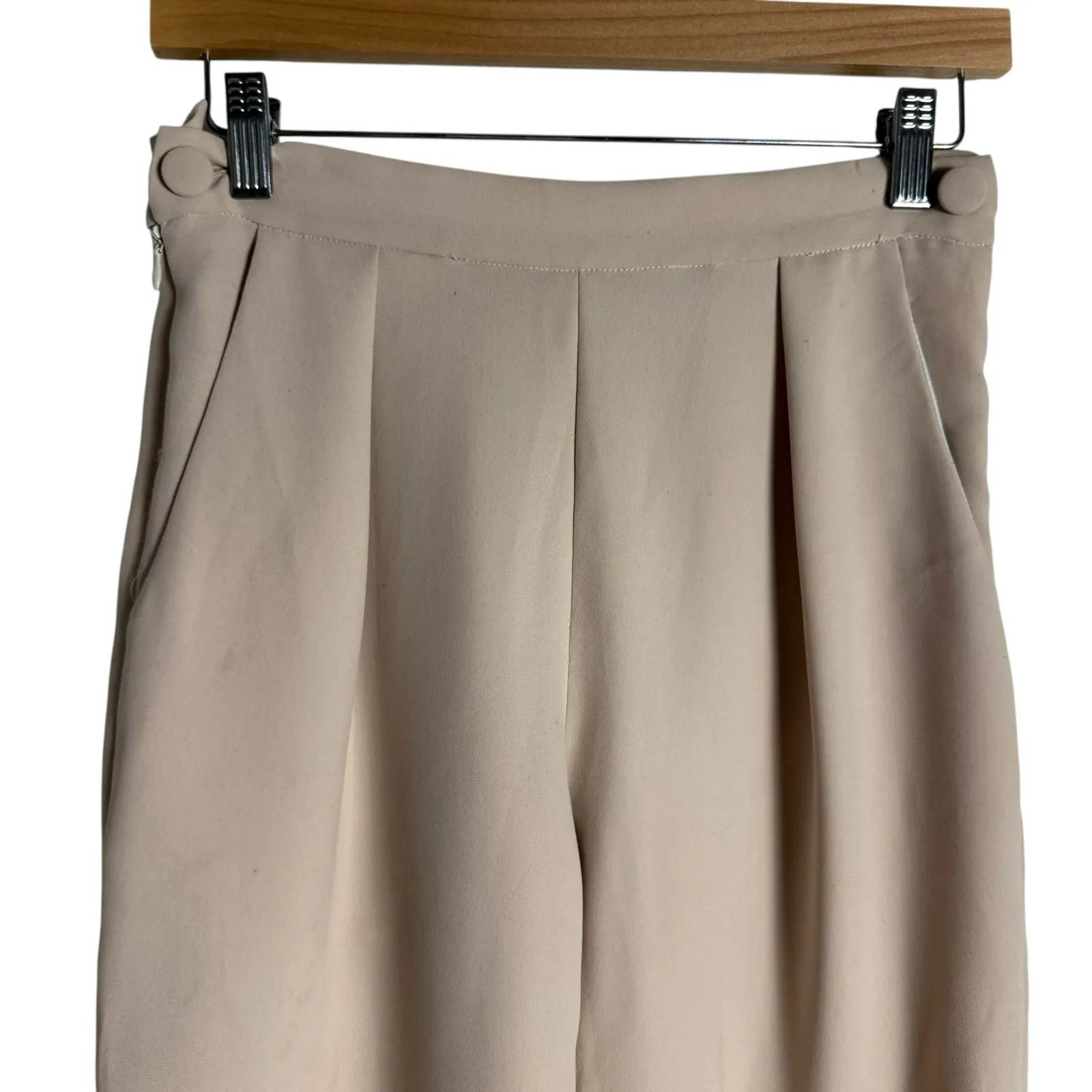 Rachel Comey Westside Cream Pleated Tapered Cuffed Georgette Dress Pants Size 0 - Image 5