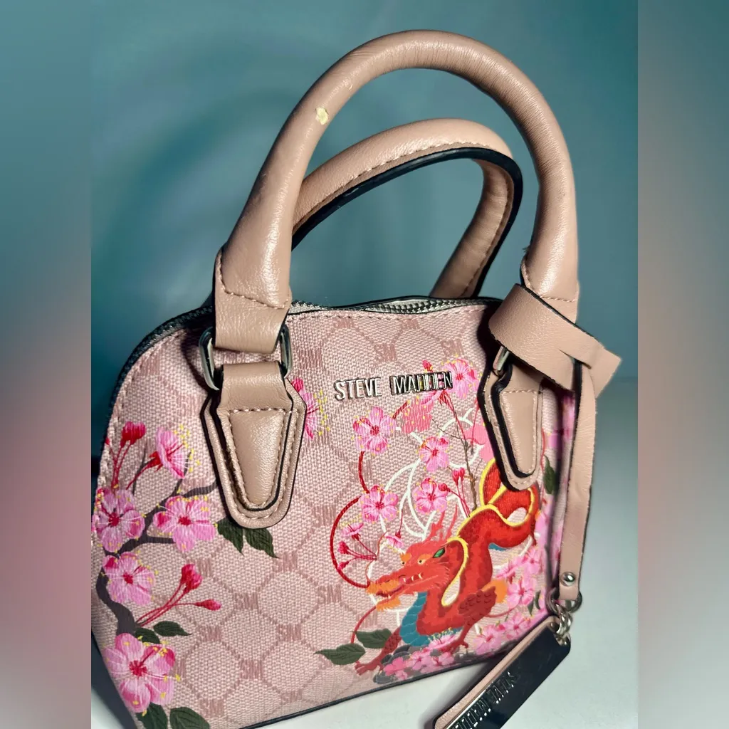 Limited Edition Steve Madden Pink Floral Dragon Satchel - Image 3
