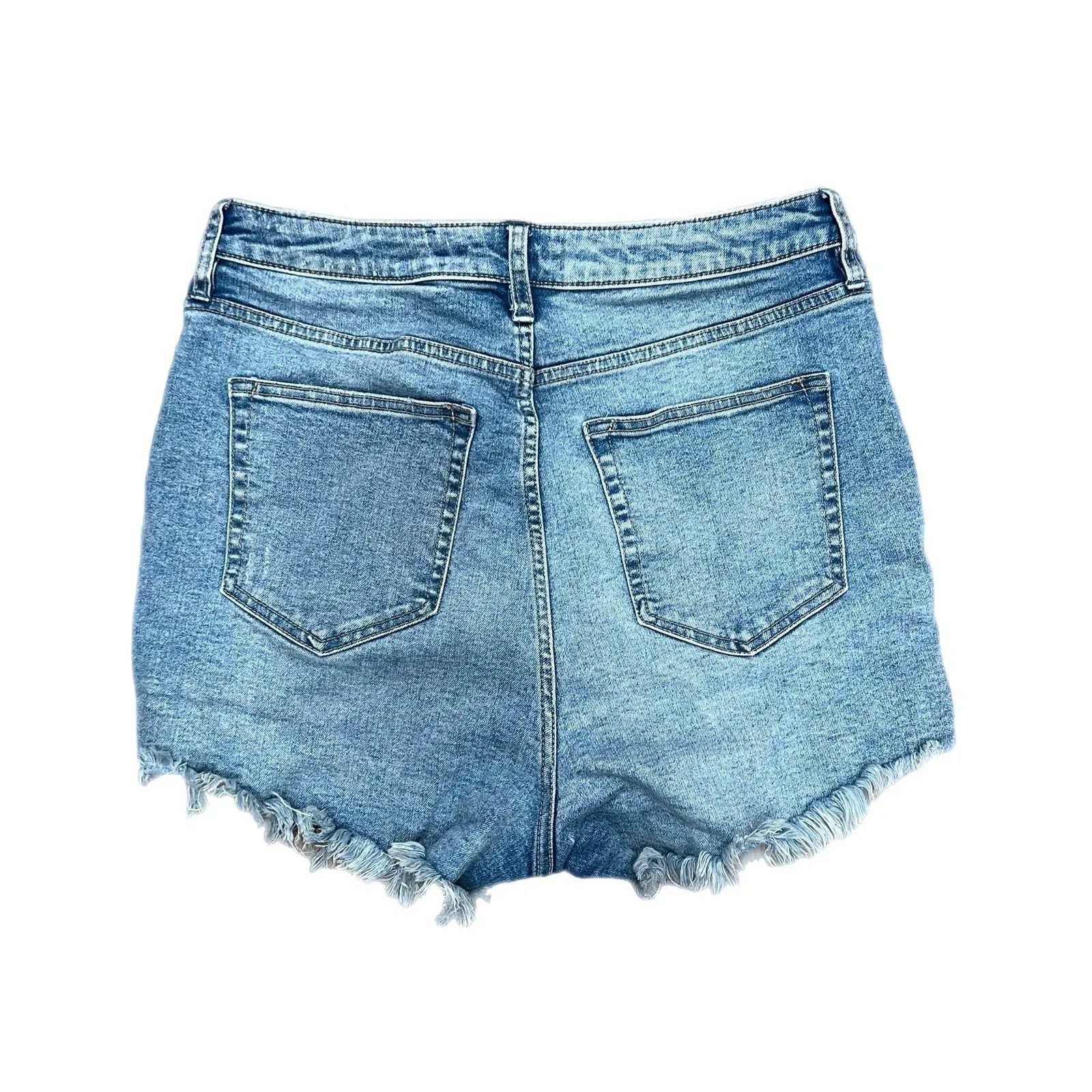We The Free People Women's High Rise Denim Shorts Distressed Button Fly Size‎ 32 - Image 2