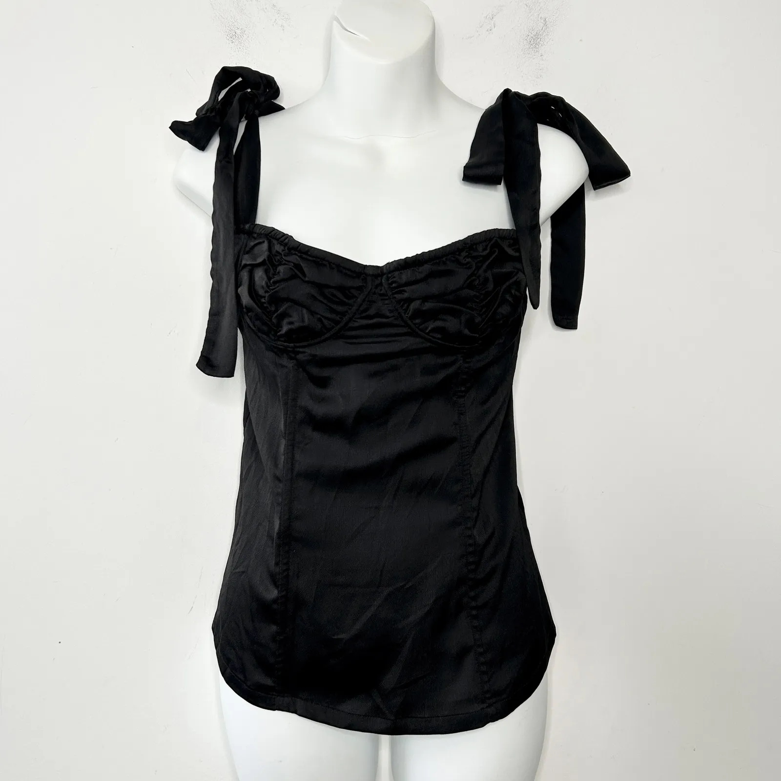 LIONESS Bustier Top Womens Size Medium Satin Balletcore Cyberpunk Whimsical Goth - Image 5