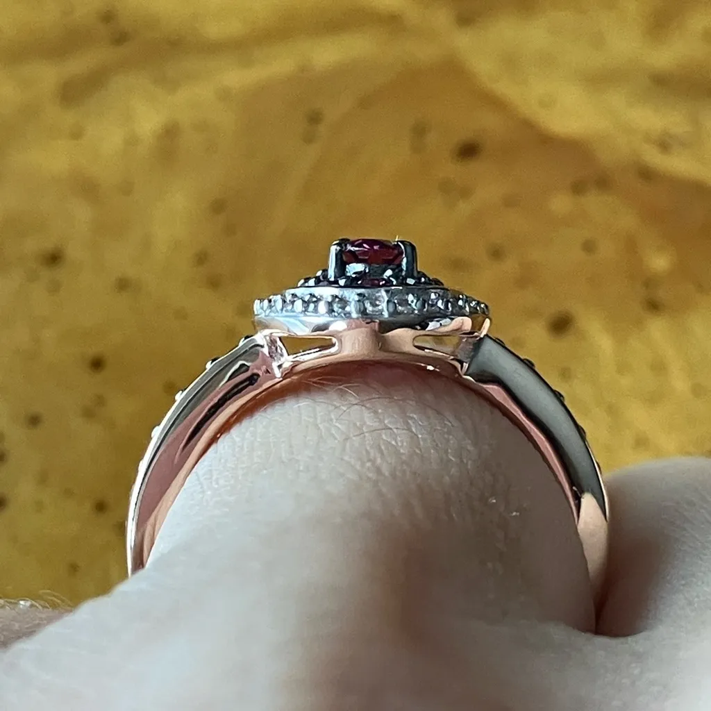 Tanzanian Wine Garnet Sterling Silver Ring Size 6 - Image 2