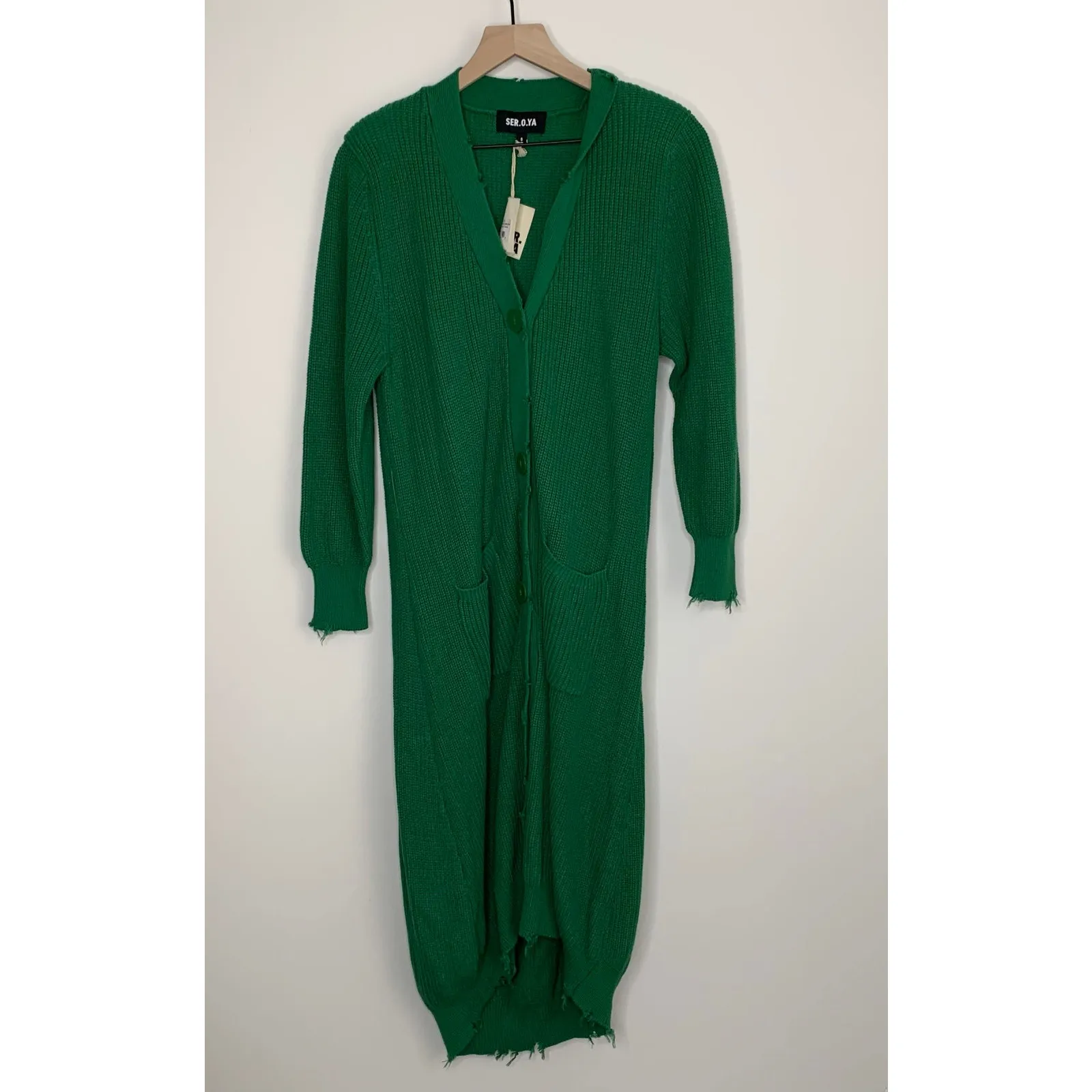 SER.O.YA Amanda Sweater Amazon Green Knit Cardigan Longline Dress New Small - Image 3