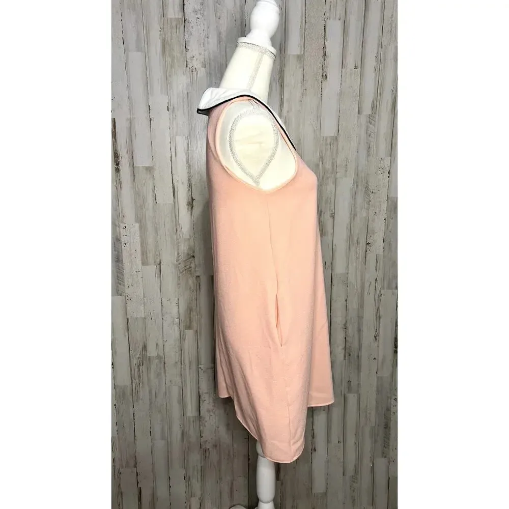 NWT Smak Parlour Women's‎ XS Pink Sleeveless Short Dress with Contrast Collar - Image 3