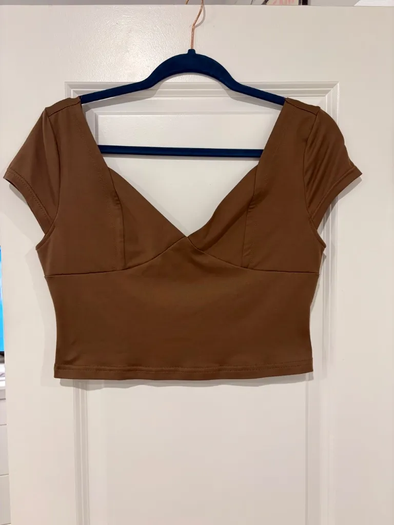 Brown Crop Shirt - Image 2