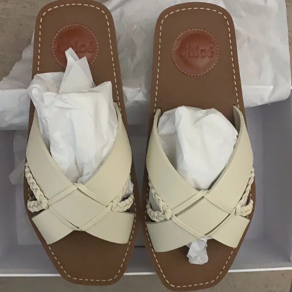 Chloe Criss Cross Leather Sandals - Image 6