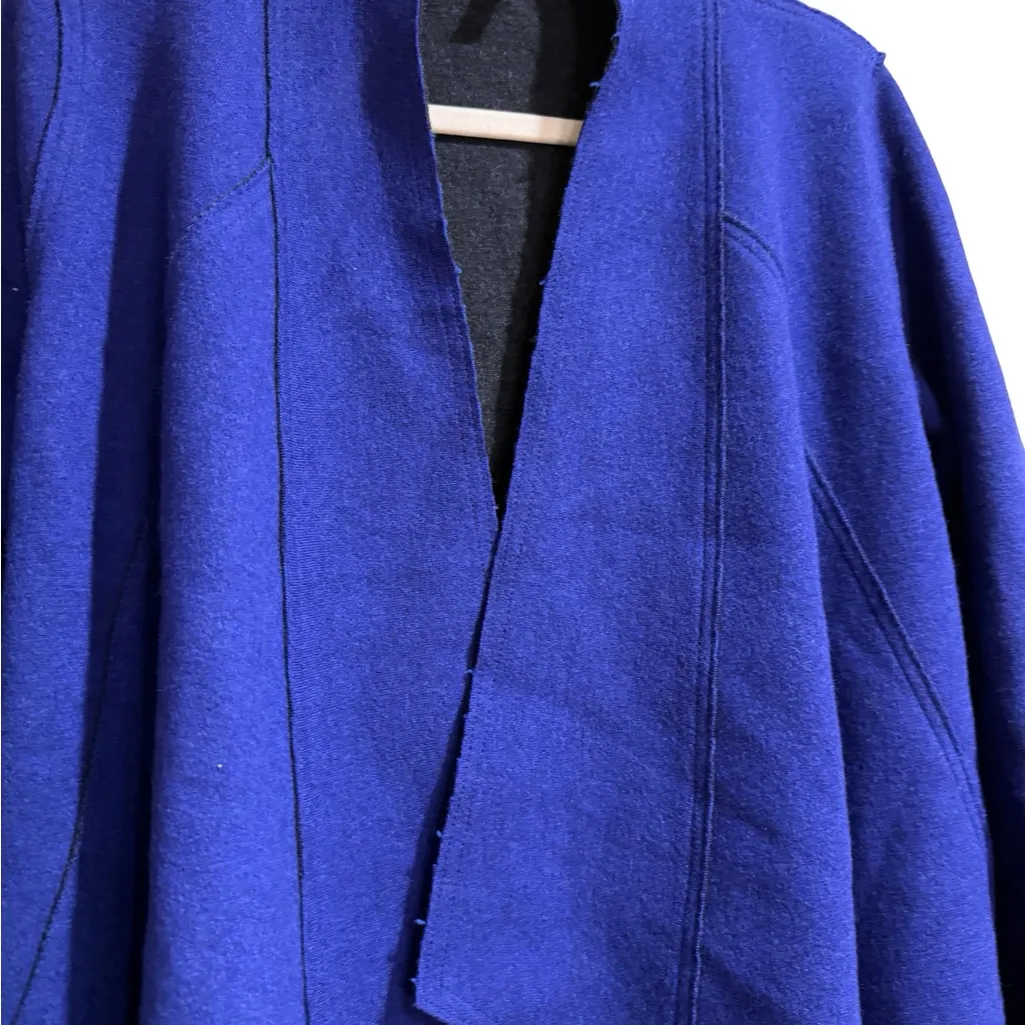 💙 Eileen Fisher Merino Wool Open-Front Cardigan Blue & Gray Women’s Smal - Image 6