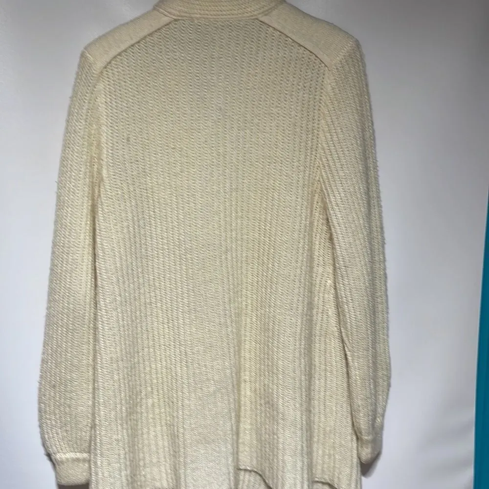 Vintage Cream Cardigan Large One Button Closure - Image 13