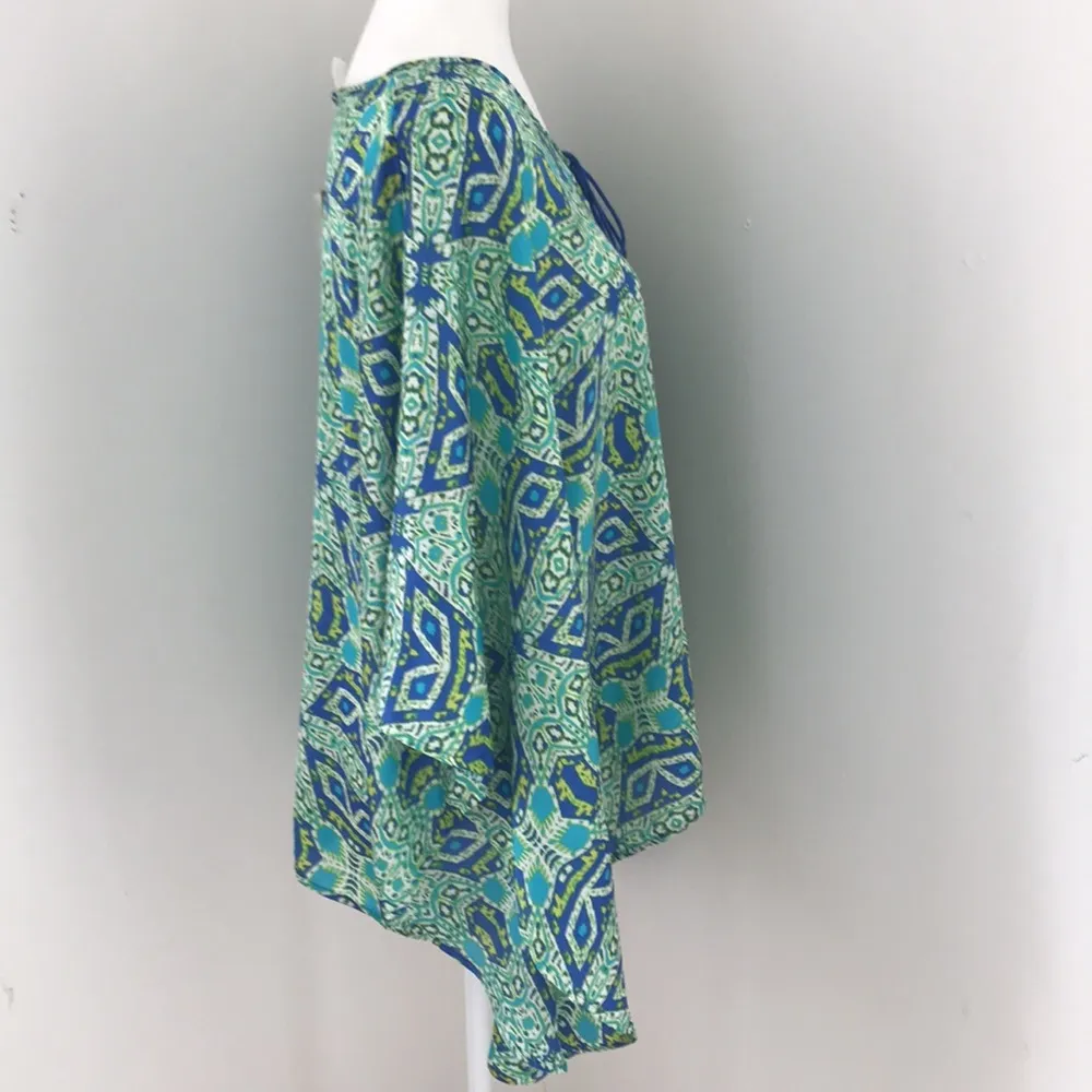 Jones New York Blue/Green Poncho sz S - Image 3