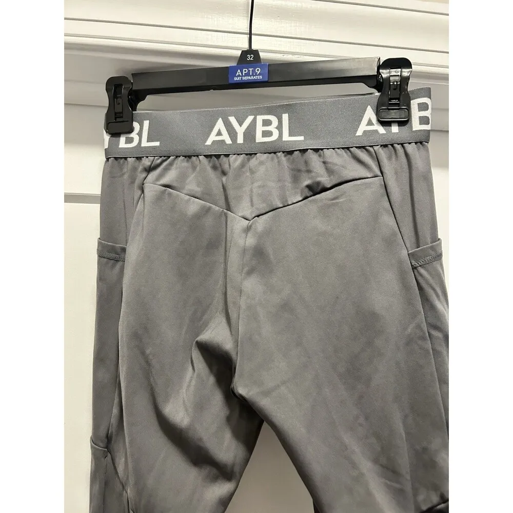AYBL Training Leggings Womens M Pant Black Side Pockets Stretch Gym Running Yoga - Image 5