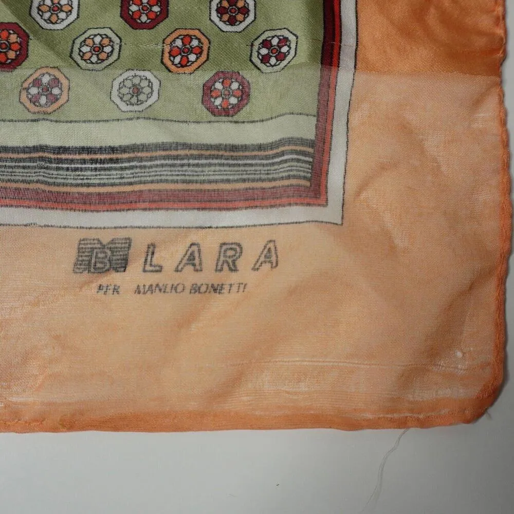 Vintage BLARA Manlio Bonetti Italy‎ Scarf Paisley Orange Retro VTG Designer SEE - Image 6