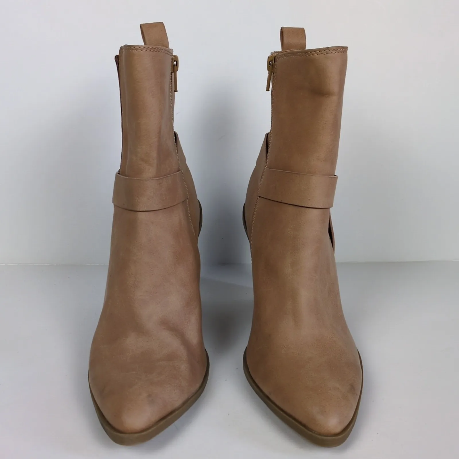 DV DOLCE VITA Light Brown Leather Nilano Heeled Ankle Bootie Women's 8.5 - Image 6