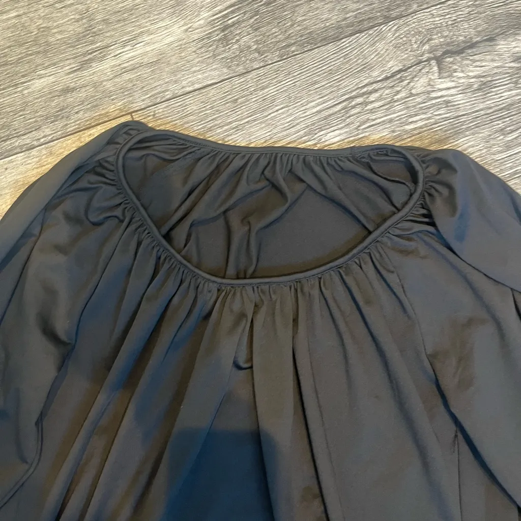 Shein Plus Size 3XL Elegant Solid Plain Black Women's Blouse Long Sleeves Top - Image 4