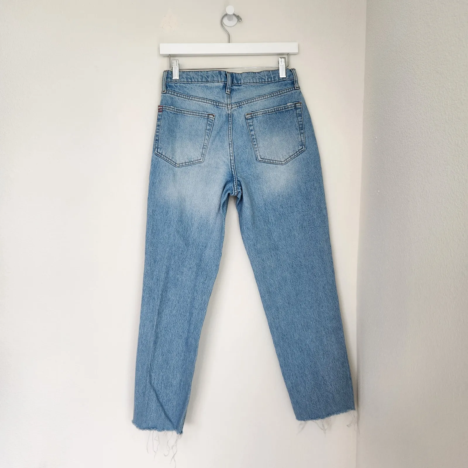 Urban Outfitters BDG Ripped Jeans Slim Straight Light Wash High Rise Cutoff 26 - Image 3