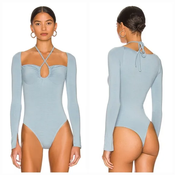 Superdown Storme Bodysuit in Dusty Blue - Image 2
